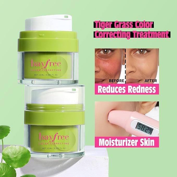Silk Smoothing Primer Balm, Poreless Primer for Smooth & Flawless Skin, Soft Texture, Matte Finish & Cica Tiger Grass Color Correcting Treatment, Tinted Moisturizer for Face, Reduces Redness