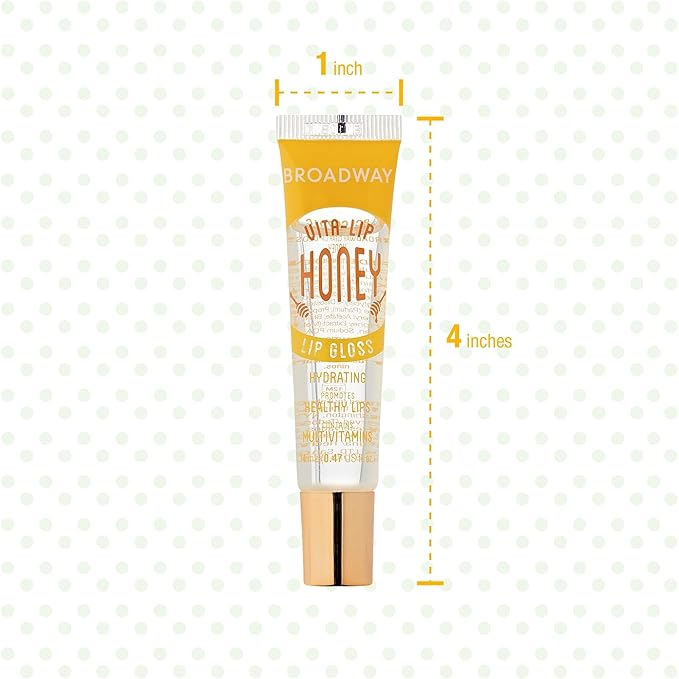 Ruby Kisses Broadway Vita-Lip Clear Lip Gloss (Honey 6 Pack), Ultra-Hydrating & Soothing Formula with Multi-Vitamin Oils, High-Shine Non-Sticky Finish, Nourishing Glossy Lip Balm for Healthy Lips