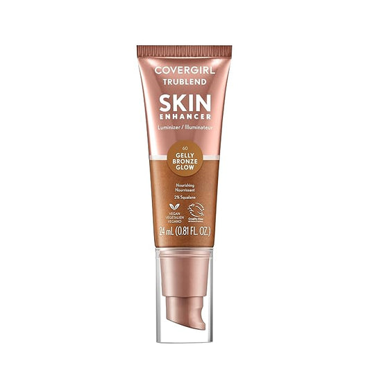 CoverGirl TruBlend Skin Enhancer, Bronze Glow, Luminizer, Healthy-Looking Glow, Flexible Coverage, Clean & Vegan, Water-Based Formula, For All Skin Tones, 0.81oz