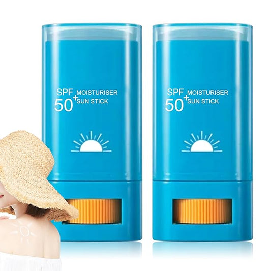 2 PCS Face Sunscreen Stick,SPF 50+ Sunscreen Stick Face,Oil Control Lightweight Sunscreen Face Stick,Matte Stick Sunscreen for Face