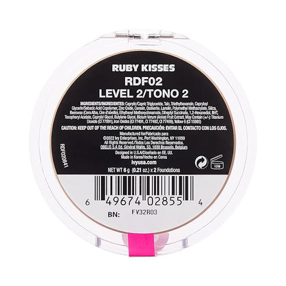 Ruby Kisses Cream Foundation 3D Face Creator 2-Color Foundation and Concealer, 12 Hour Wear Long Lasting, Medium to Full Coverage (Level 2)