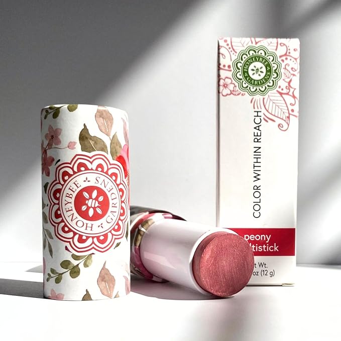 Honeybee Gardens Color Within Reach MultiStick, Peony, Soft Neutral Pink, Multipurpose Makeup, Natural Glow, Easy Application, Vegan, Cruelty-Free, Net Wt. 0.2 oz