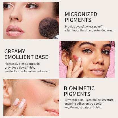 MAEPEOR Embossed Blush 8 Colors Lightweight Natural Look Matte Face Blush Long-Lasting Highly Pigmented Powder Blusher (Color 01)