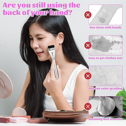 3 Pcs Make Up Spatula Tool with Makeup Mixing Palette, Foundation Spatula, Makeup Brush, Makeup Palette Tray, Makeup Accessories for Women Girls Reusable Facial Cosmetic Spatula Tool(Metal)