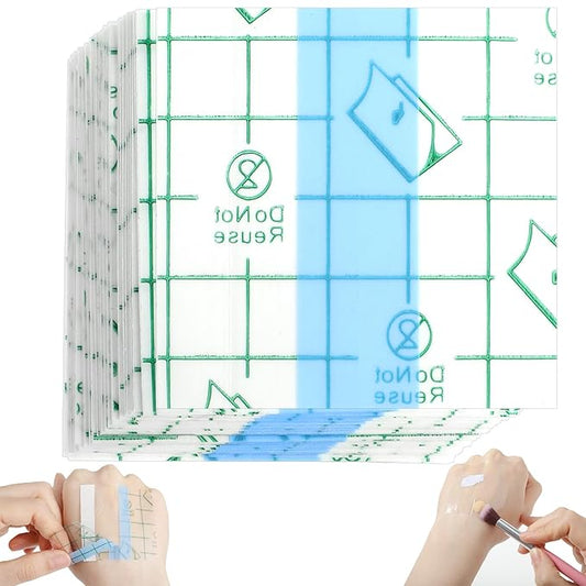 100 Pieces Makeup Hand Palette Single Use Makeup Mixing Palette Disposable Professional Foundation Mixing Tray Adhesive Artist Must Haves Waterproof Makeup Tape for Women Girl Cosmetic