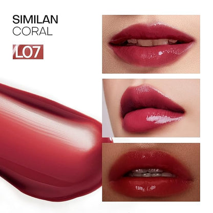 Mistine Lip Gloss Thai latte Long Lasting Lip Glaze Non-sticky Lip Tint Gloss with 1% Peptide Glossy Finish L07 Similan Coral 0.1 fl oz 1 Count