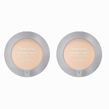 Neutrogena Healthy Skin Pressed Makeup Powder Compact with Antioxidants & Pro Vitamin B5, Evens Tone, Minimizes Shine & Conditions, Light to Medium 30.34 oz (Pack of 2)