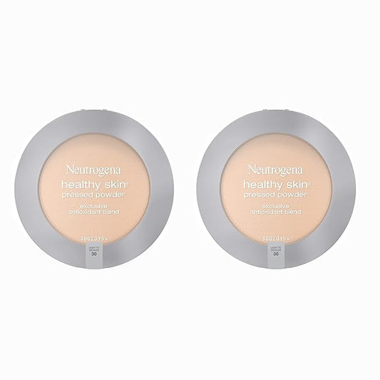 Neutrogena Healthy Skin Pressed Makeup Powder Compact with Antioxidants & Pro Vitamin B5, Evens Tone, Minimizes Shine & Conditions, Light to Medium 30.34 oz (Pack of 2)