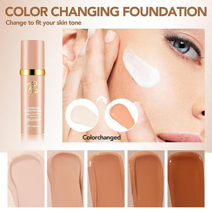 Match Cosmetics Foundation 4 in 1-Medium Spectrum,4 in 1 Cosmetics Foundation Liquid with SPF 50+, Concealer Cosmetic Lightweight Makeup, Longwearing & Waterproof for Makeup