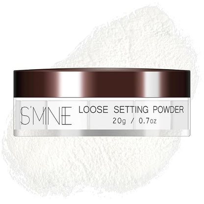 IS'MINE Loose Setting Powder, Lightweight Long Lasting Poreless Finish Transculent Loose Powder (White, 20g/0.7oz)
