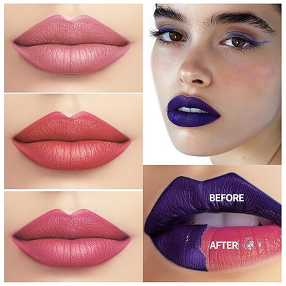 3 Colors Peel off Lip Stain Tattoo, Peel off Lipstick Lip Liner Tattoo Matte Finish Lip Stain, Colors Change Lip Gloss Long Lasting Waterproof Plump Lip Makeup Gift for Women