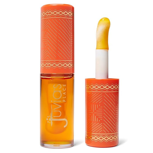 Juvia's Place Magic Lip Oil - Sweet Orange - Smooth, Hydrating w/Vitamin E for Soft, Glossy, Juicy Lips - Infused with Fruit Extracts - Tinted, Shimmering, Lightweight & Non-sticky Lip Oil for Summer