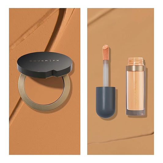 Cover FX Discoloration Kit: Total Coverage Cream Foundation - T2 + Skin Discovered Longwear Concealer, T1 - Full Coverage