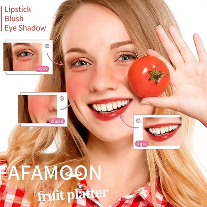 4PCS Korean Lip Gloss Set, Lip Tint Stain Set,Mini Liquid Water Tint,Moisturizing Natural,Long Lasting Waterproof,Multi-Use Lip and Cheek Tint(Apple& Strawberry& Watermelon& Cherry)
