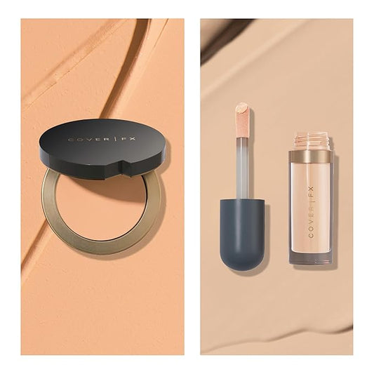 Cover FX Discoloration Kit: Total Coverage Cream Foundation - L1 + Skin Discovered Longwear Concealer, L1 - Full Coverage