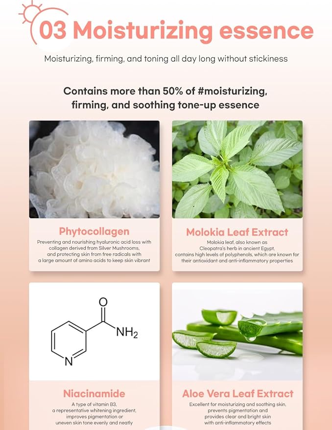 Calming Cool Tone up sun Cushion Foundation SPF50+ CC/BB Cream(0.88FlOz) Transparent&Natural tone-up&Even skin tone-Whitening&Wrinkle Improvement,Derma tested (PINK BEIGE, 0.88Fl Oz(Main))