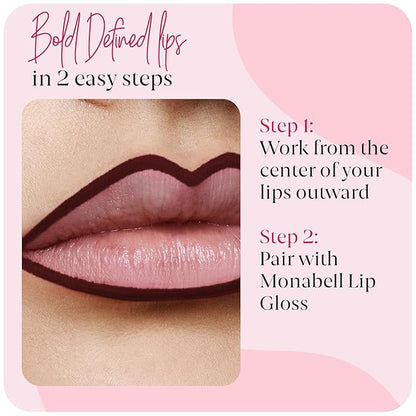 Mocha Lip Liner Pencil for Women - Soft Moisturizing, Creamy Long-Lasting Texture, Smooth Glide & Defined Finish