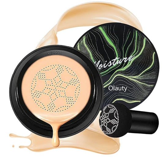 Air Cushion CC Cream Foundation With Powder Puff, Moisture Long-Lasting BB Cream Full Coverage Foundation for All Skin Types,Waterproof Breathable Even Color Smooth Radiant Finish Skin(Buff Beige)