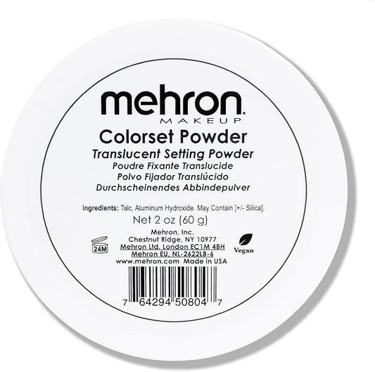 Mehron Makeup Colorset Powder | Translucent Setting Powder | Special Effects, Halloween, & Film 2 oz (60 g)