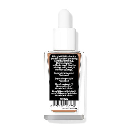 wet n wild Bare Focus Skin Tint, 5% Niacinamide Enriched, Buildable Sheer Lightweight Coverage, Natural Radiant Finish, Hyaluronic & Vitamin Hydration Boost, Cruelty-Free & Vegan - Amber Beige