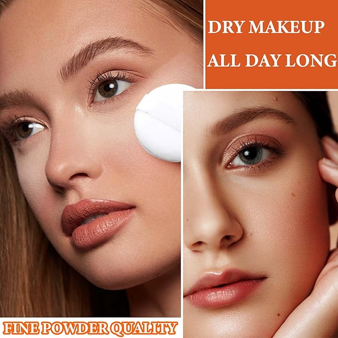 Oil Control Loose Face Powder,Translucent Setting Powder With a Powder Puff Long Lasting Makeup Covering Blemishes Brightens Skin Tone,Natural Matte Loose Powder for Women（3）