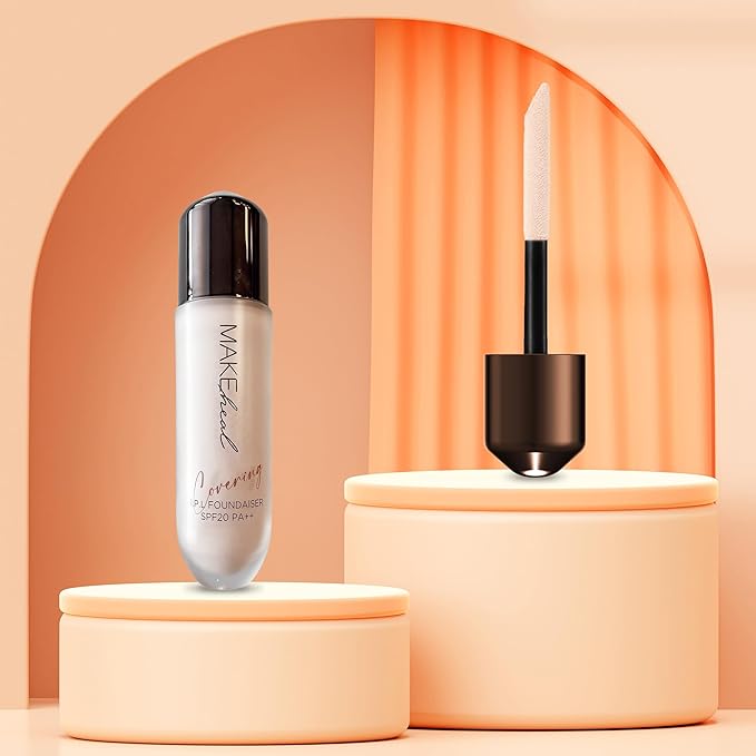 [Makeheal] 1.P.L Foundaiser Foundation SPF 20 PA++, 24 Hours Power-Lasting Coverage, Large Wand Applicator, Dual-Function Foundation, Perfect Blemish Coverage, Korean Beauty (0.98oz) (21C - Peony)