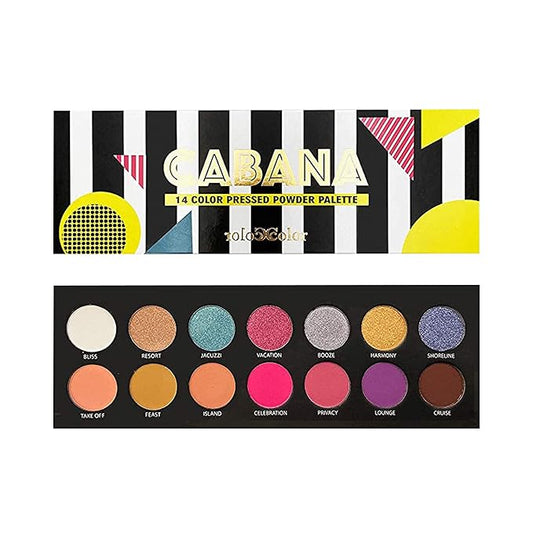 Ccolor Cosmetics Cabana, 14-Color Eyeshadow Palette, Highly Pigmented, Long-Wearing, Easy-to-Blend, Matte, Shimmer & Neutrals Eye Shadow, Professionally Formulated Eye Makeup