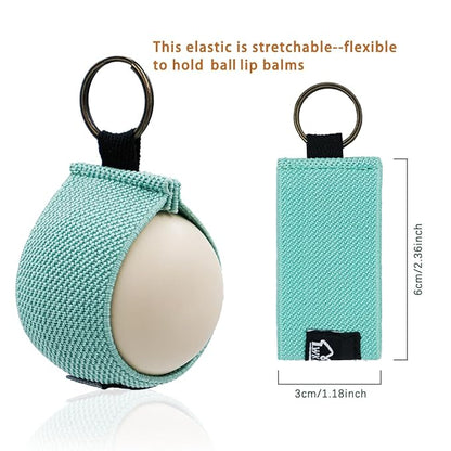 WKieason Lip Balm Holder Sleeve with Keychain Lipstick Sleeve Holder Tight-knit Elastic Holder for Ball Lip Balm Lipstick Holder Keychain (Blackx3)
