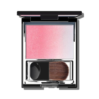 KYDA Pink Shimmer Blush, Gradient Cherry Blossom Pink Color, Micro-fine Pearl Powder Blusher, Soft Buildable Cheek Color, Lightweight Smooth Finish, Multiuse Blush Makeup Compact