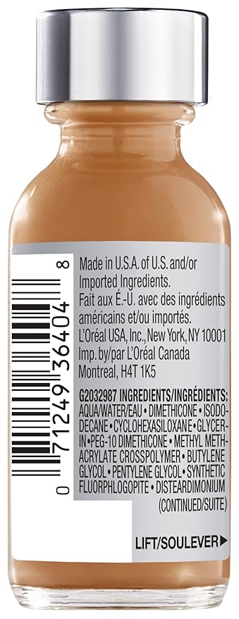L'Oreal Paris Makeup True Match Super-Blendable Liquid Foundation, Spiced Latte W9, 1 Fl Oz,1 Count