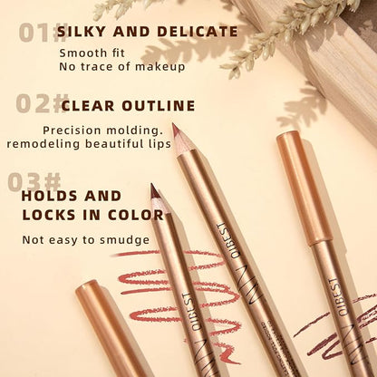 12PCS Matte Lip Liner Set,Waterproof Lipstick Liner Slim,High Pigmented Creamy Lipliners Pencil,Non-fading Long Lasting Lip Liner Pencil for Women