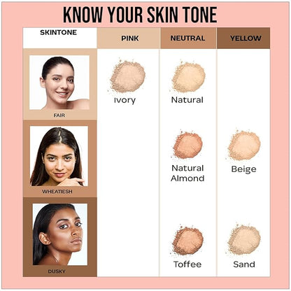 Weightless Matte Finish Compact Powder - Ivory | Non Oily Pressed Powder | Easy Blendable & Lightweight | Sun Protection with Vitamin E | 0.32 Oz/9g