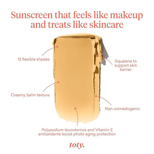 Toty by Sofia Vergara - Ilumina CC Creamy Compact SPF 50+ Mineral Broad Spectrum Sunscreen for Face - Tinted Blurring Balm SPF- Matte, Light Coverage - Water & Sweat Resistant - All Skin Types - 2W