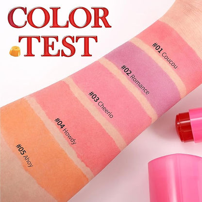 Water Jelly Tint Blush, 3-In-1 Multi-Use Blush Cream Blush Stick for Eyes, Cheeks & Lips, Hydrating & Bouncy Jelly Texture, Blends Perfect for Skin Portable Multipurpose Long Lasting Waterproof(04, s)