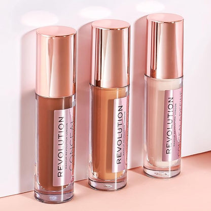 Revolution Beauty, Conceal & Define Concealer, Full Coverage & Lightweight, Long-Lasting Matte Finish, Vegan & Cruelty Free, C8 Medium or Tan Skin Tones, 0.14 Oz. (Pack of 2)