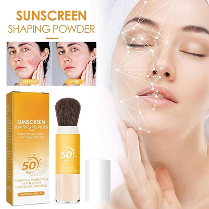 Setting Powder Sunscreen Face Powder, SPF 50, Translucent, Mineral Brush Finishing Powder, Oil Control, Spf Powder, Matte Finish Loose Powder Makeup for Women Man Cosmetic Gifts