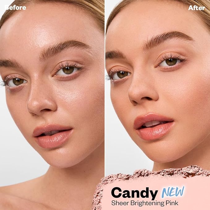 Kosas Cloud Set Face Brightening Powder - Pressed Brightening Powder, Smooths Shine Controll, Coverage for Dark Undereye & Uneven Skin - Lightweight Setting Powder - Candy (Sheer Brightening Pink)