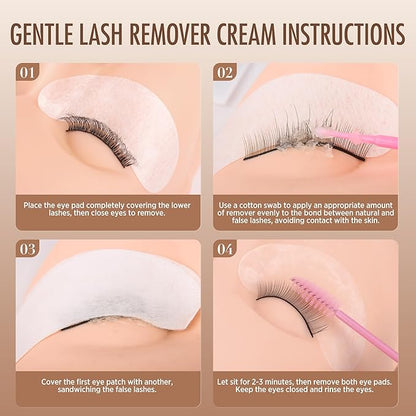 LASHVIEW Eyelash Extension Remover Cream, Gentle Eyelash Glue Remover Low Irritation for Sensitive Skin Gel Texture 5g