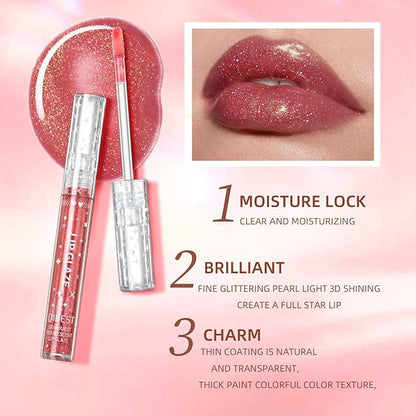 Girls Lip Gloss, Shimmery Lip Glosses for Girls Teens & Women, | Syrupy gloss| Glossy Finish| Long-lasting| Moisturizing| Highlighting| Natural-beauty | Lip Glow Set