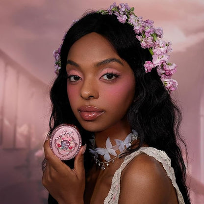 Flower Knows Midsummer Fairytales Embossed Blush 02 Dreaming Butterfly+Butterfly Cloud Collar Angled Powder Brush Frosty Wisteria
