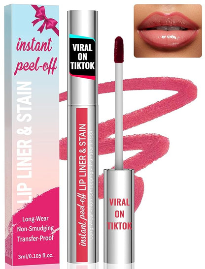 iMethod Natural Long Lasting Lip Liner - Peel Off, Waterproof Stay On All Day, Transfer-Proof, Highly Pigmented, Instant Peel Off Lip Stain Color, Rose
