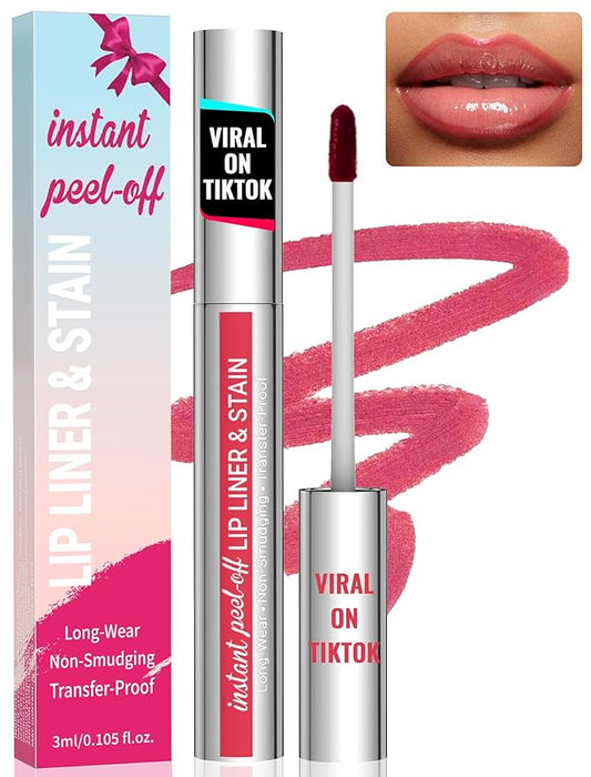 iMethod Natural Long Lasting Lip Liner - Peel Off, Waterproof Stay On All Day, Transfer-Proof, Highly Pigmented, Instant Peel Off Lip Stain Color, Rose