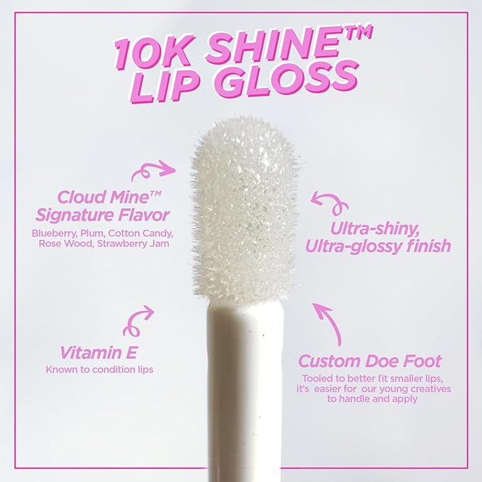 Petite N Pretty Beginner CactiCali Makeup Set for Kids, Teens, & Tweens - Natural Eyeshadow and Cheek Makeup Palette & 10k Shine Lip Gloss (Diamond Heist)