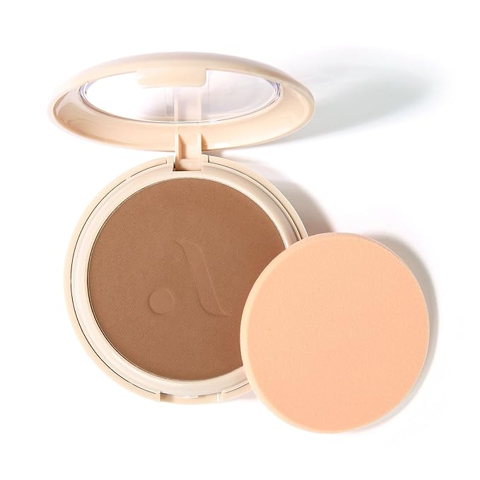 Absolute New York MFVF07 Tan Warm Velvet Focus Powder Foundation | Talc-Free, 12H Long-Lasting, Lightweight