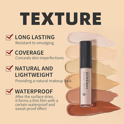 YOUNG VISION Full Coverage Liquid Foundation and Concealer Duo – Long-Wear, Lightweight, Non-Comedogenic, Hydrating, Oil-Free, Waterproof, Skin-Like Finish for All Skin Types