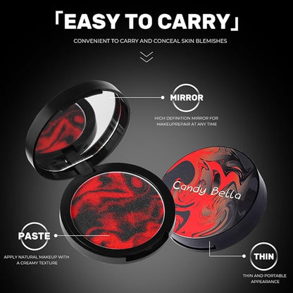 Oil Control Face Pressed Powder, Red Jelly Pressed Powder Powder-free Translucent Matte Powder, Waterproof Long Lasting Control Shine Minimizes Fine Lines And Pores Pressed Powder Makeup