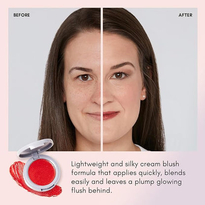 Clover Pressed Silk Blushing Balm | Natural Looking Blush, Glowing Skin, Easy to Blend | Cruelty-Free & Vegan Cream Blush For Cheeks (Broadwalk)