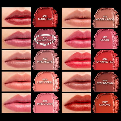 HERA Airy Blurring Powdered Primer and Rouge Classy Lipstick #301 SEOUL RED