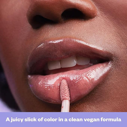 Kosas Wet Lip Oil Gloss - Hydrating Lip Plumping Treatment with Hyaluronic Acid & Peptides, Non-Sticky Finish (Unbuttoned)