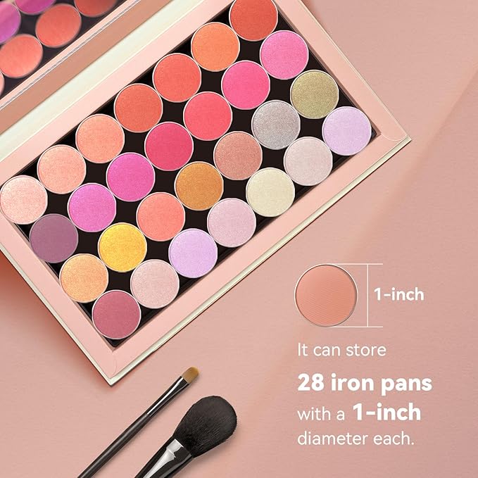 Magnetic Makeup Palette DIY Empty Eyeshadow Lipstick Palette with Mirror 3D Finish Surface Paper Makeup Organizer (Your Art)